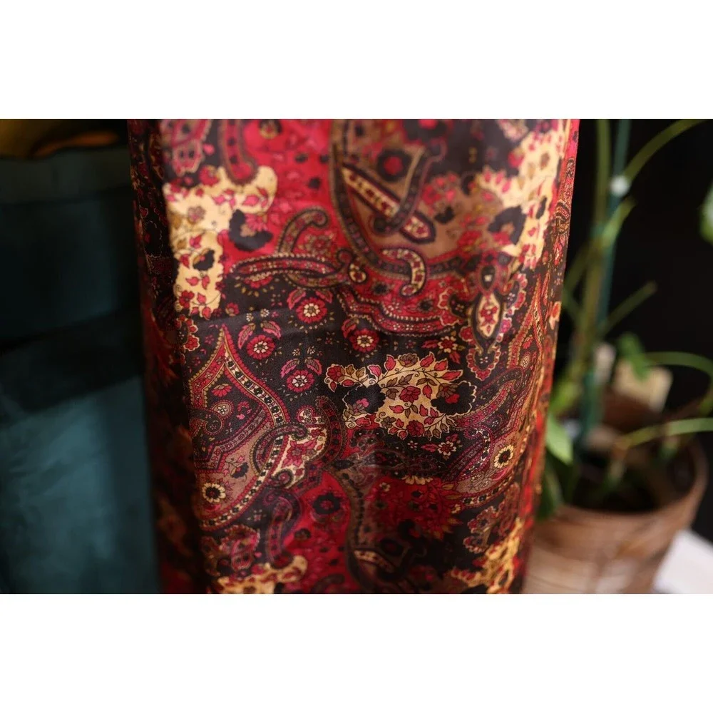 Kathie Lee Collection Vintage Paisley Dark Floral Maxi Skirt XL